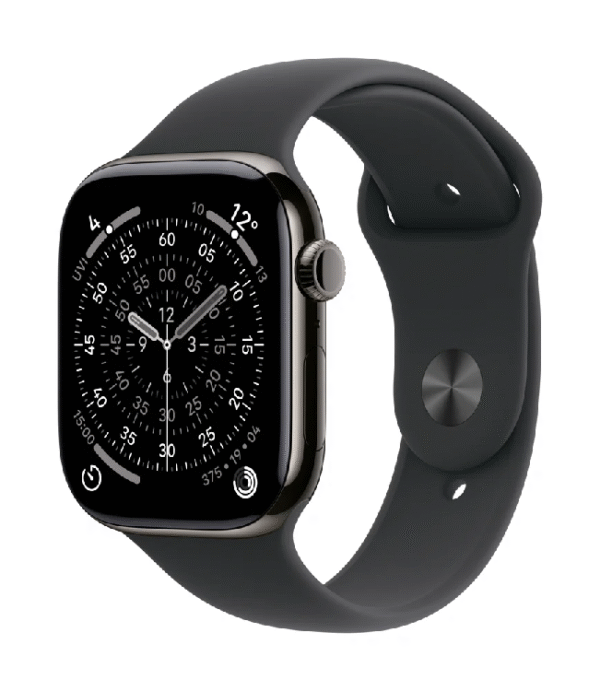 Apple Watch Series 11 GPS + Cellular  46MM Slate Titanium case with Black Sport band - S/M