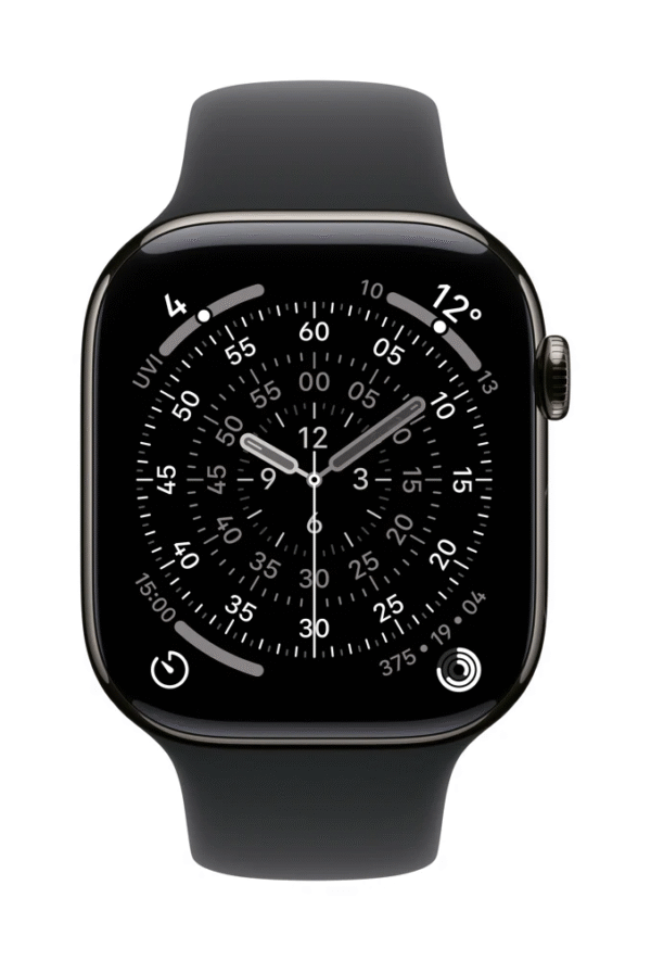 Apple Watch Series 11 GPS + Cellular  46MM Slate Titanium case with Black Sport band - S/M - Image 2